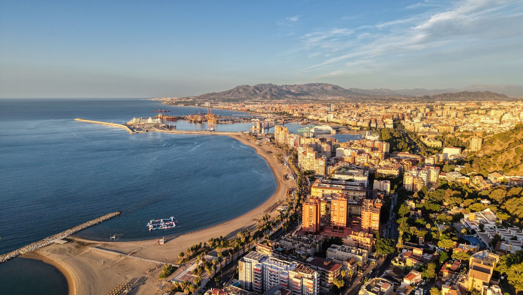 Vista aérea de la costa de Málaga