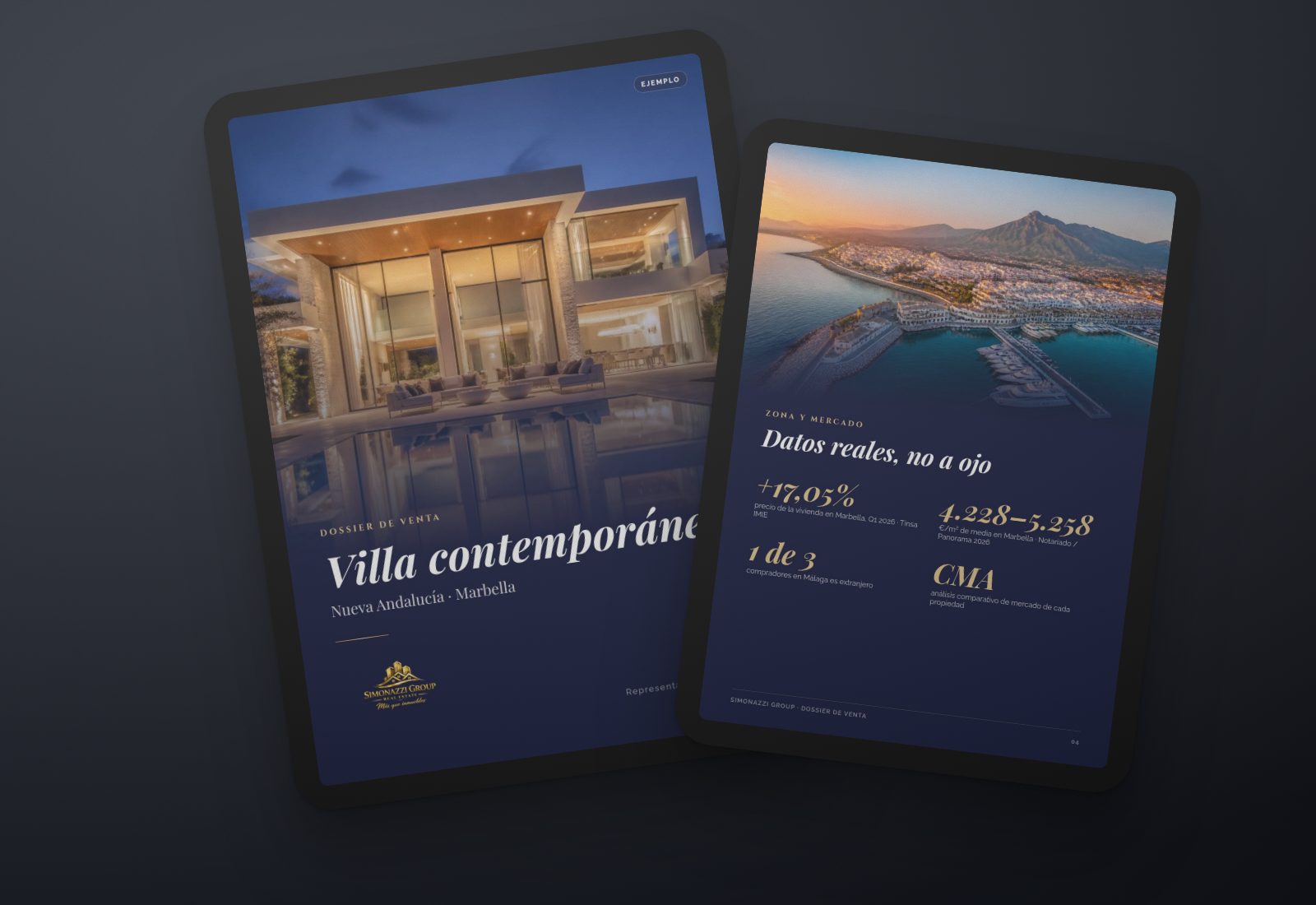 Dossier de venta digital en tablet